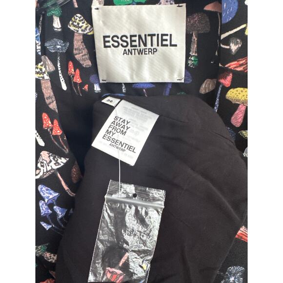 Essentiel Antwerp Mushroom Print Ruffle odell Blazer Black Multicolor 36 small - Picture 11 of 13